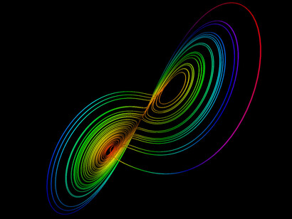 Un famoso ejemplo de un atractor caótico es el atractor de Lorenz