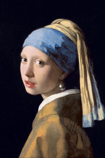 Johannes Vermeer, "Ragazza col turbante" ovvero "Ragazza con l'orecchino di perla", 1665 circa, olio su tela, 44,5x39 cm, Mauritshuis, L'Aia