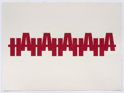 Kay Rosen, LOL, 2013, Acrylic gouache on watercolor paper, 22.5 x 30.25 inches, 57.2 x 76.8 cm