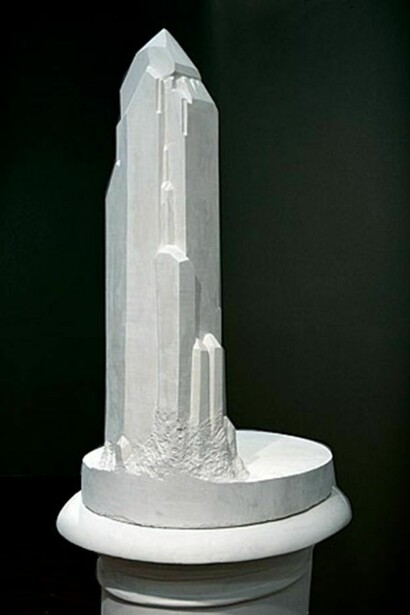 Lily Cox-Richard, The Stand: California, 2012, Carved plaster, 70 in. high x 28 in. wide x 21 in. deep