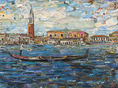 Vik Muniz, Venice (Postcards from Nowhere), 2014,
Digital C-print, 180.3 x 284.5 cm (71 x 112 in.), Edition of 6 + 4 AP, 101.6 x 160.3 cm (40 x 63 ⅛ in.), Edition of 6 + 4 AP 