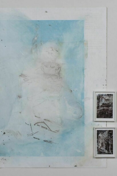 Josh Tonsfeldt, Untitled, 2013, pigment inks on reverse of Fuji crystal archive paper, envelope and pigment prints in artist's frame, overall: 40 x 40 in. / 101.6 x 101.6 cm