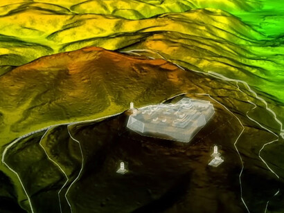 Space archaeology satellite imagery showing archaeological sites, ancient landscapes, and lost cities buried beneath the surface, Guatemala