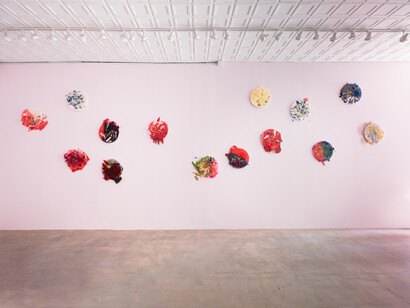 Helen Marden, The grief paintings, exhibition view. Courtesy of Gagosian Gallery