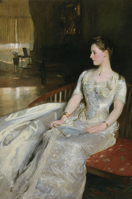 John Singer Sargent, American (1856-1925). Mrs. Cecil Wade, 1886. Oil on canvas, 66 x 54 1/4 inches. Gift of the Enid and Crosby Kemper Foundation, F86-23.