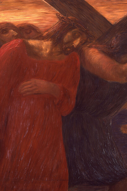 Gaetano Previati, Via Crucis, II stazione, 1901-1902, olio su tela, 121 × 107 cm, Musei Vaticani, Collezione d’Arte Contemporanea. Foto © Musei Vaticani