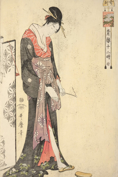 Ishikawa Toyonobu, The actor Segawa Kikunojo I as a courtesan (detail), about 1747. Courtesy of Art Institute of Chicago