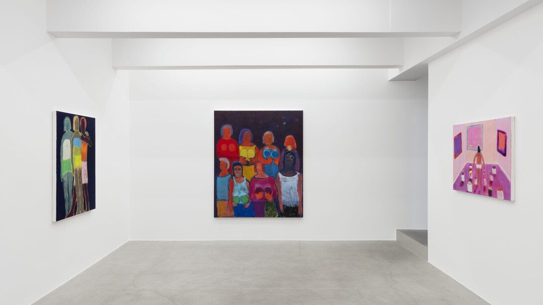Katherine Bradford, Humankind, vista della mostra. Per gentile concessione dell'artista e kaufmann repetto. Foto di Andrea Rossetti