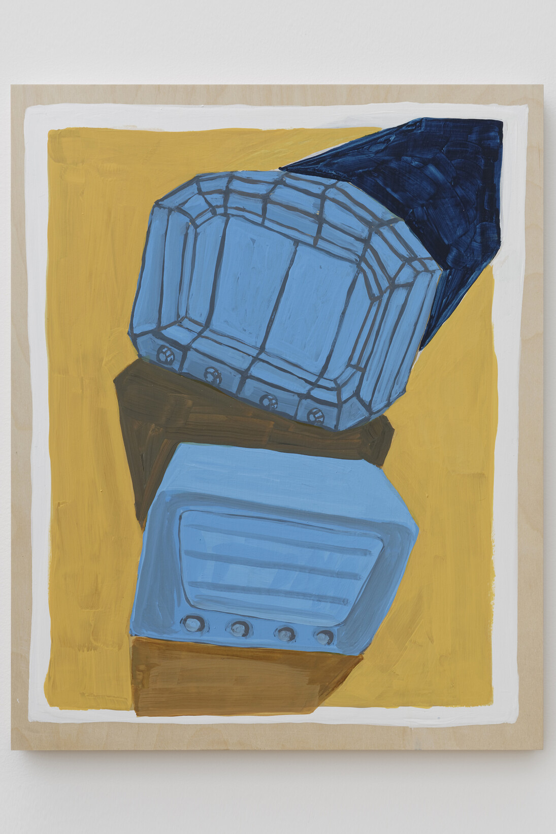 Pam Lins, 3D Printed Radio Models, 2015, gesso and acrylic on panel, 20 x 16 inches (50.8 x 40.6 cm)