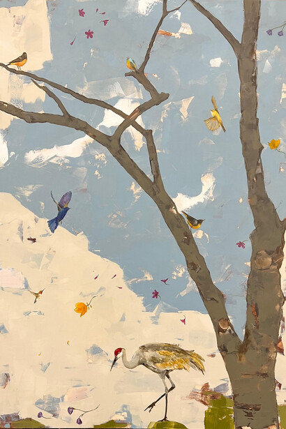 Marlise Newman, We Move lightly, 48x36, oil on panel