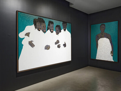 Amoako Boafo, The home I have never had, exhibition view. Courtesy of Mariane Ibrahim Gallery