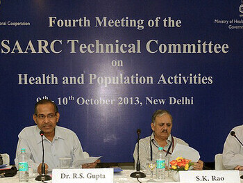 The Deputy Director General – TB, Central TB Division, Ministry of Health and Family Welfare, Dr. R.S. Gupta addressing the Fourth Meeting of the SAARC Technical Committee on Health and Population Activities, in New Delhi on October 10, 2013