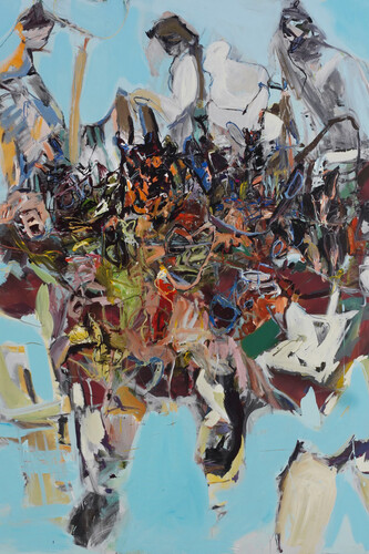 Mehran Elminia, Beyond the time, 2012, mixed media on canvas, 150 x 200 cm