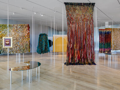 Olga de Amaral, exhibition view. Courtesy of Institute of Contemporary Art