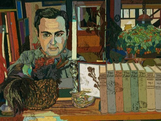 Jess, The Enamord Mage: Translation #6, 1965, Oil on canvas over wood 24 1/2 x 30 in. Collection of The M. H. de Young Memorial Museum, Fine Arts Museums of San Francisco