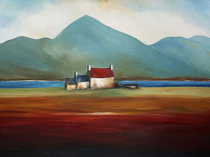 Padraig McCaul, Under God's Mountain, Oil on Canvas, 100 cm x 120 cm
