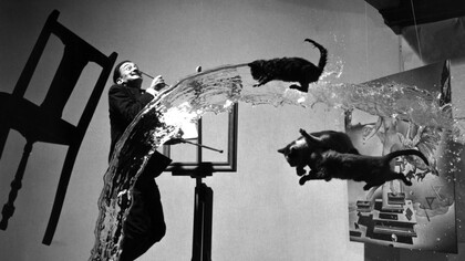 Philippe Halsman; Dalí Atomicus, 1948, (versión no retocada, detalle)