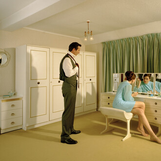 Lottie Davies, The Blue Bedroom, 2008, Edition of 10, C-Type Print behind UV Perspex, framed in Oak, 56 x 100 cm
