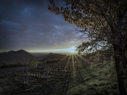 Paisaje natural en la Colinas Eugáneas en la región de Véneto, Italia