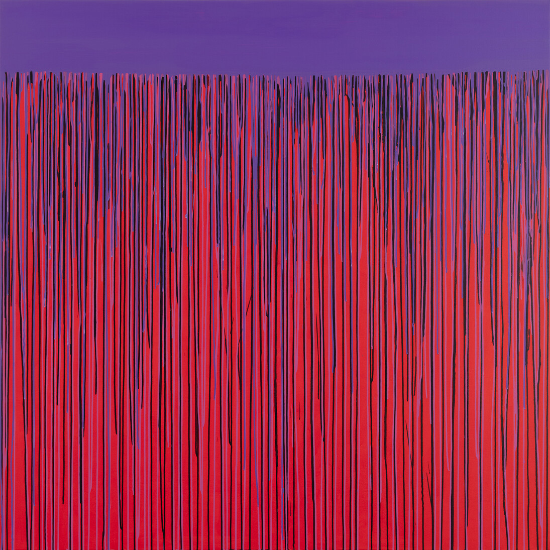 Julie Umerle, Red/Violet, Acrylic on canvas, 60 x 60 in. (150 x 150 cm) Copyright the artist. 
