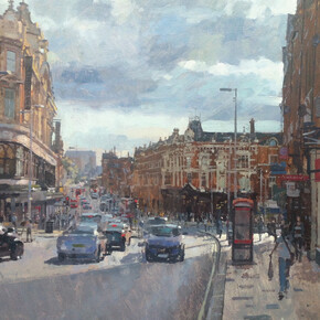 Benjamin Hope, Clapham Junction from Lavender Hill, Oil on Canvas, 2015, 50 x 40 cm
