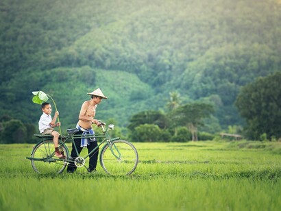 Agricultores en un país asiático