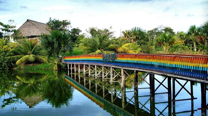 Puente en la selva peruana