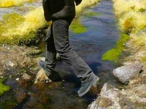 Un simple salto vale para cruzar el río