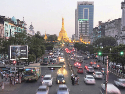 Il traffico di Yangon, Myanmar