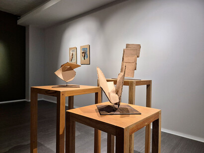 Priscilla González, Este lado de arriba, vista de exhibición. Cortesía de Galería La Balsa 