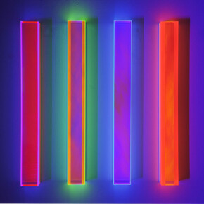 Regine Schumann, Colormirror Rainbow Texture Berlin, fluorescent acrylic, 31 1/2 x 3 1/2 x 2 3/4 inches, 80 x 9 x 7 cm - 2014