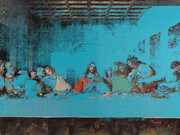 Ai Weiwei, The last supper in turquoise (detail), 2022. Courtesy of Vito Schnabel Gallery