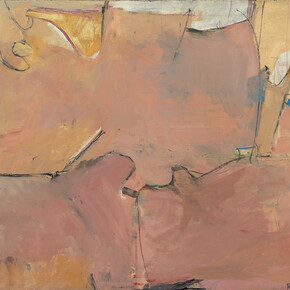 Richard Diebenkorn, Berkeley #9, 1953, oil on canvas mounted on canvas with paper interleaf, 32 5/8x38 7/8 inches. © 2023 Richard Diebenkorn Foundation. Courtesy of Paul Thiebaud Gallery