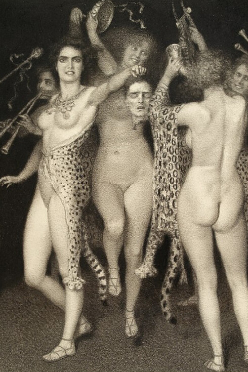 Luigi Ratini, La légende d’Orphée: La mort d’Orphée (Tav. IV) (detail), 1921. Courtesy of Mart