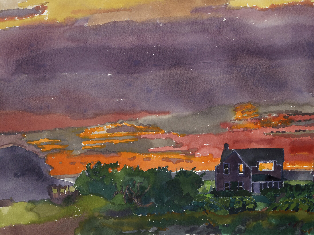 Graham Nickson, Sun Within the House I, 2014, Watercolor on paper, 22 x 30 inches