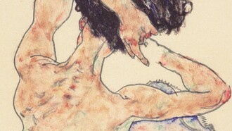 Egon Schiele, Donna seduta di spalle, particolare
