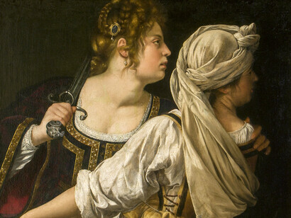 Artemisia Gentileschi, Giuditta, particolare
