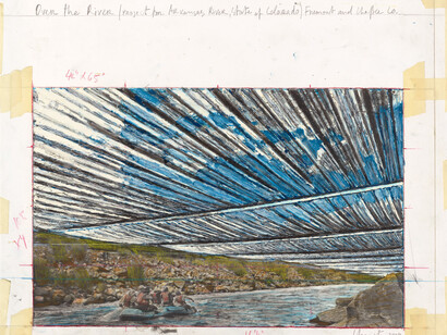 Christo, Over the River (Project for Arkansas River, State of Colorado) (detail), 2009. Courtesy of Gagosian Gallery