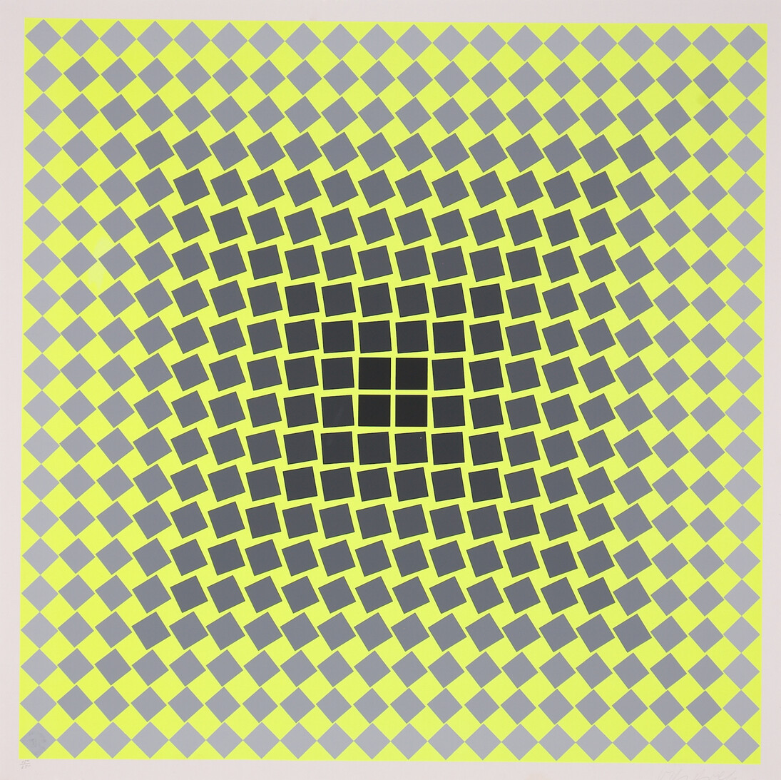 Victor Vasarely, senza titolo, s.d. serigrafia su carta, ed. Denise René, Parigi, Galleria civica di Modena, collezione Don Bettelli