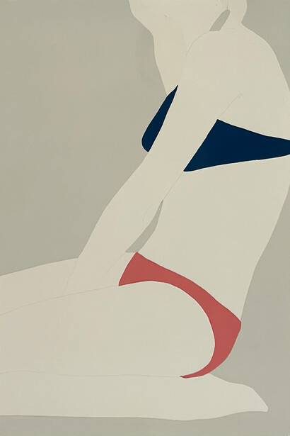 Natasha Law, Knelt in pink, 2025. Courtesy of Voltz Clarke Gallery 