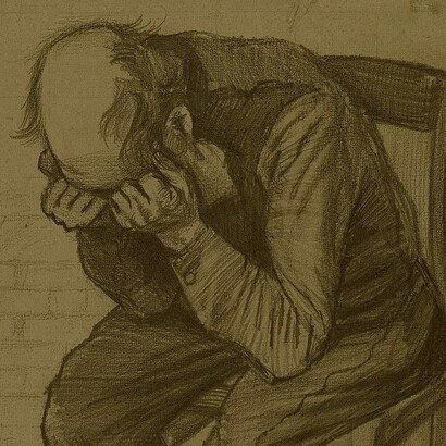 «Anciano con la cabeza en sus manos» (1882), Van Gogh