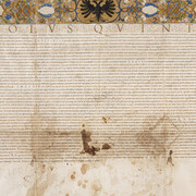 Nombramiento de dignidad imperial como embajador del rey y emperador Carlos V en la persona de don Lope de Soria, 1535. Cortesía del Museo de Bellas Artes de Bilbao