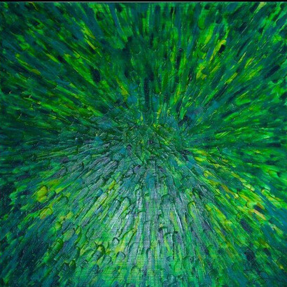 Valentina Bilbao, Travel in the Green, Acrylic on Canvas, 60" x 60"