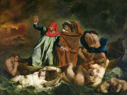 Eugene Delacroix, La barca de Dante (detalle)