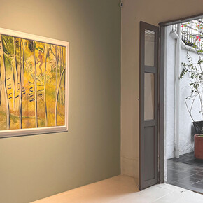 Marta Elena Vélez, La playa de los muertos de Barú, vista de exhibición. Cortesía de Galería La Balsa