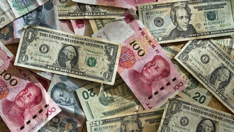US dollar and Chinese yuan banknote lot