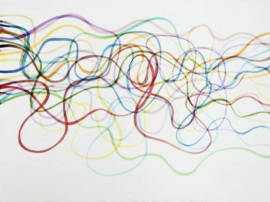 Spencer Finch, Forecast (Jet Stream Over North America, 10 1/2 days Ahead), 2013, Watercolor on paper, 29 1/2 x 41 1/4 in.