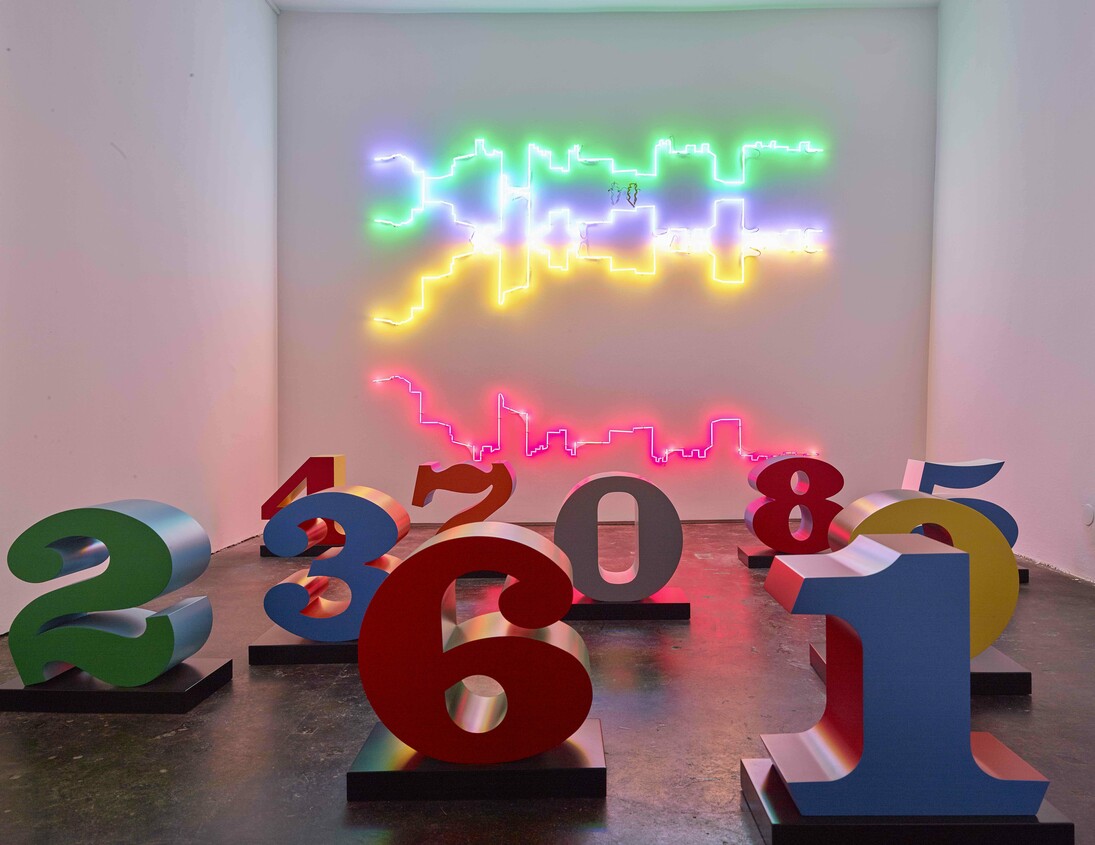 Robert Indiana, One through Zero (NUMBERS), 1978-2003, alluminio policromo, cm. 45 x 45 x 22.5 (ognuno) - Courtesy Galleria d'Arte Maggiore G.A.M., Bologna (Italy)