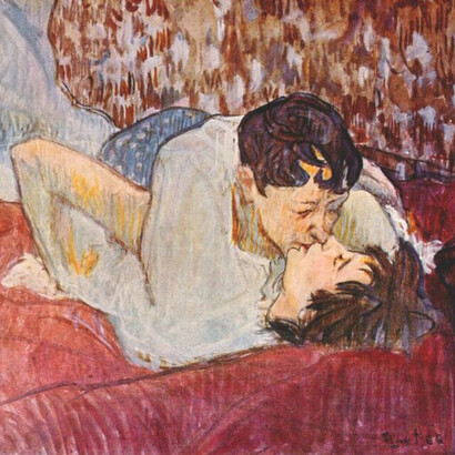 Toulouse Lautrec, Il bacio, olio su tela (1892), collezione privata