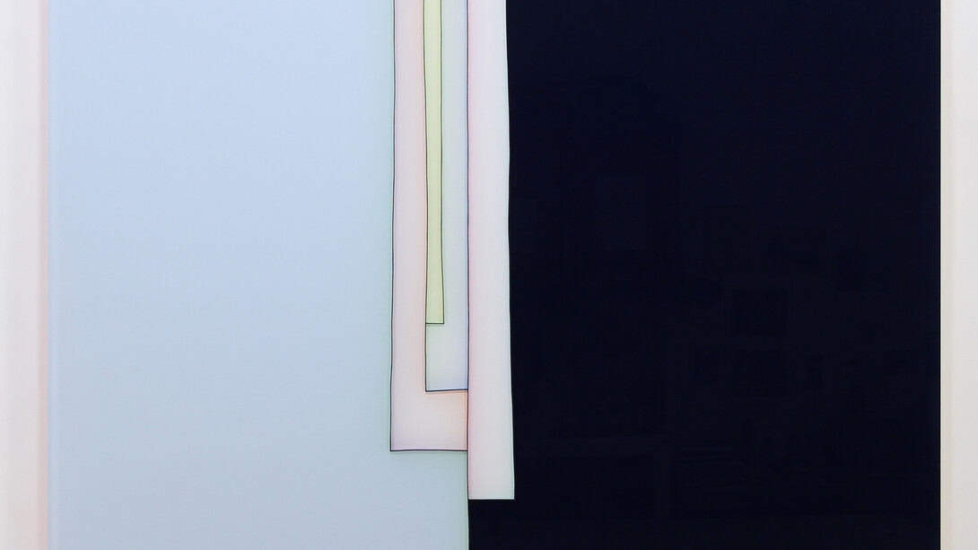 Tom Henderson, Nothing but words, Panneau de Plexiglas, peinture à l’huile, 101 x 140 x 5 cm, 39 x 55 x 2 inches